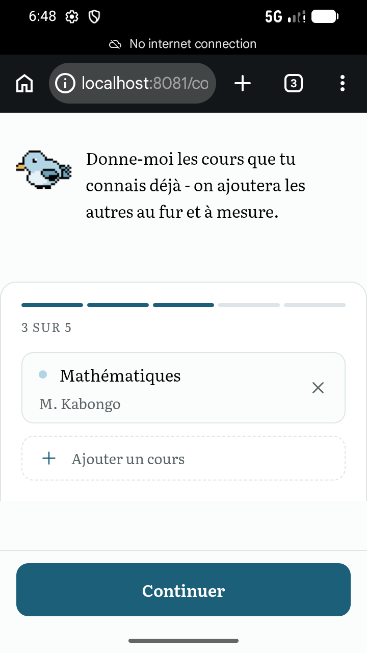 Tes cours, et leurs profs